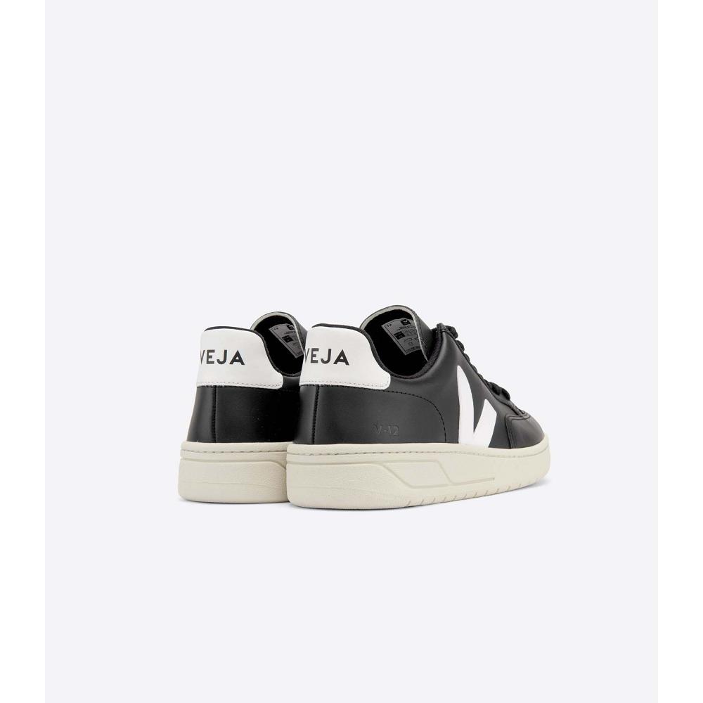 Αθλητικά Παπούτσια γυναικεια Veja V-12 LEATHER Black/White | GR 666VRW